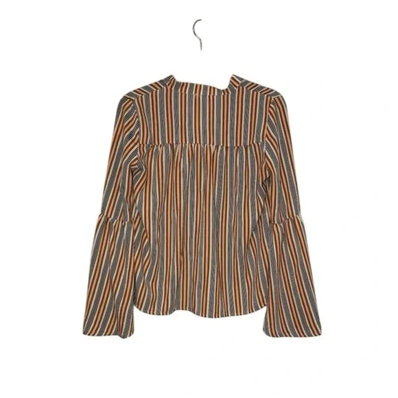 Love Fire Women's XS Striped Bell Sleeve Blouse Multicolor - Picture 3 of 9